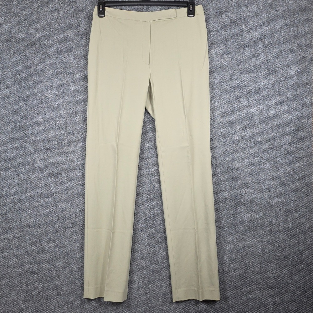 Tahari Women 10 Dress Pants Khaki Wool Blend Straight Leg G9103K22